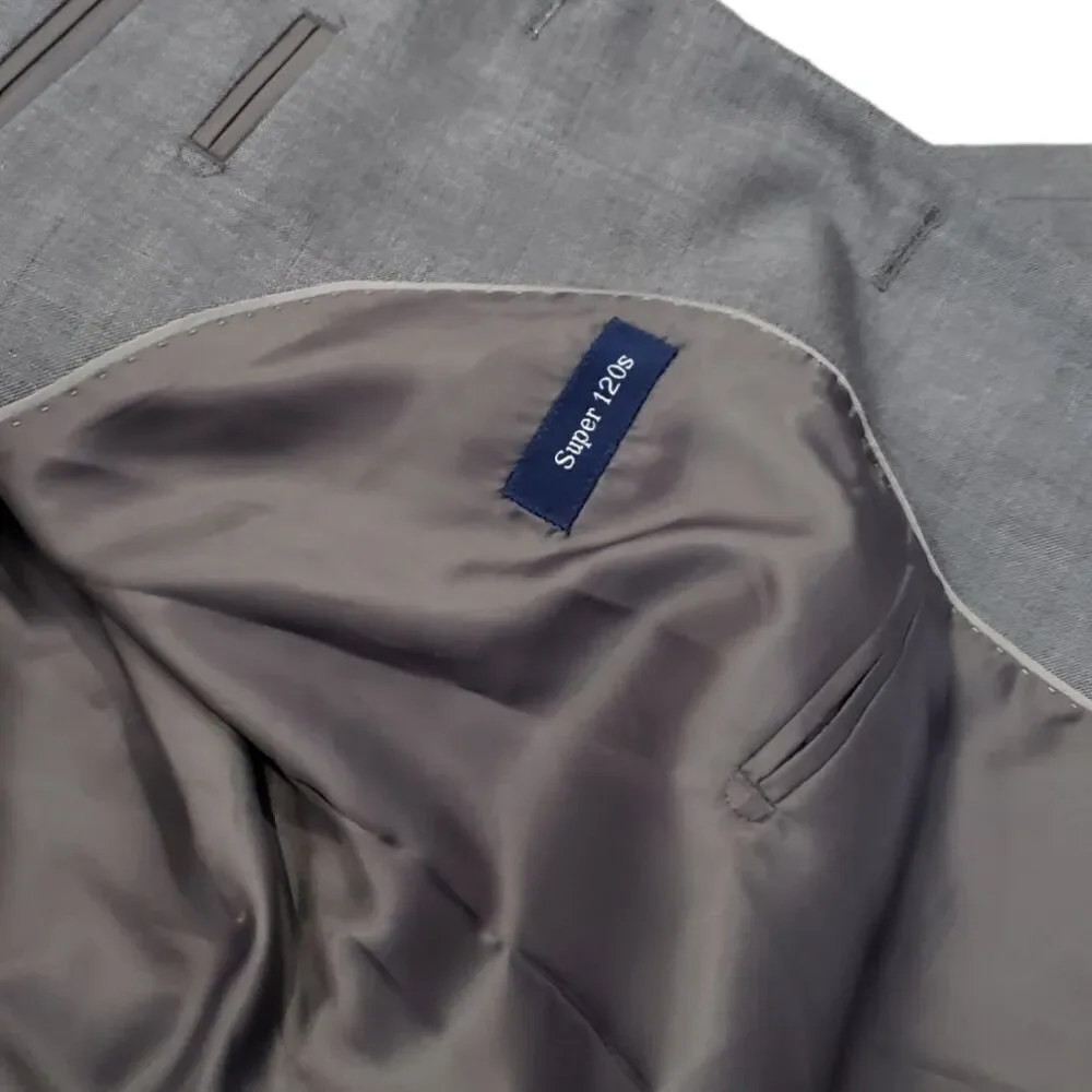 Paul Fredrick Gray Wool Tailored Fit Blazer 44R